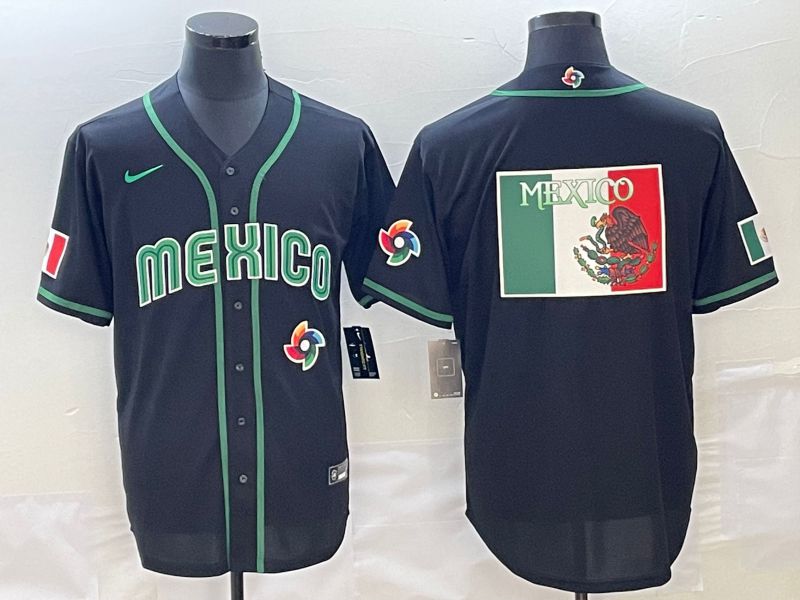 Men 2023 World Cub Mexico Blank Black Nike MLB Jersey15->more jerseys->MLB Jersey